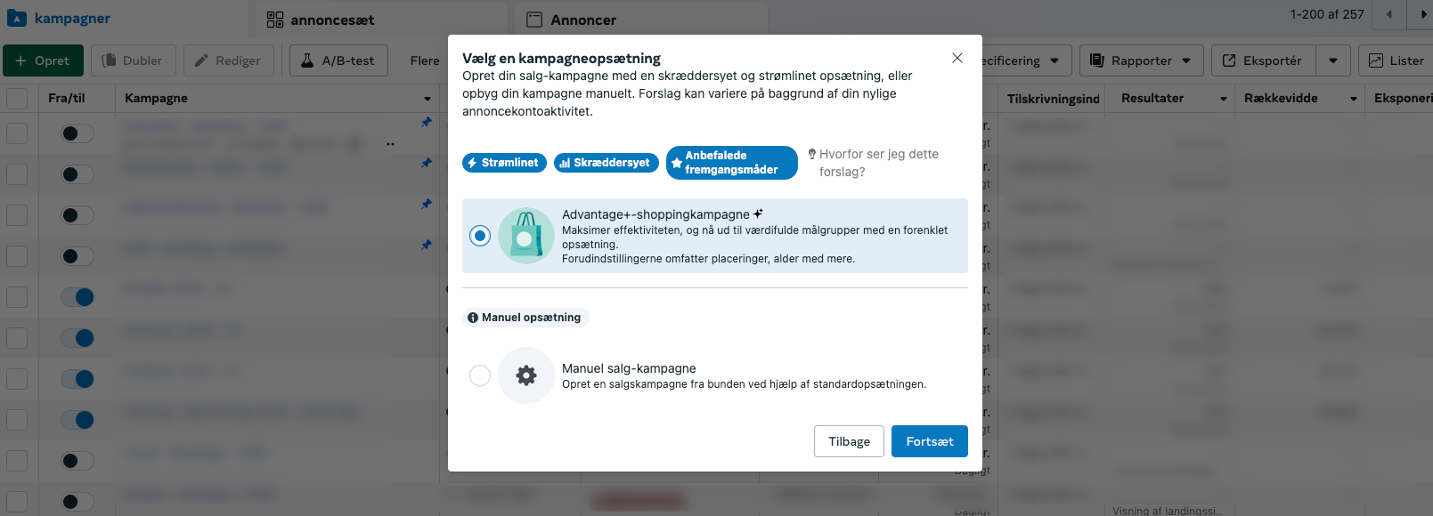 Meta Advantage+ Shopping kampagne